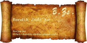 Bendik Zsóka névjegykártya